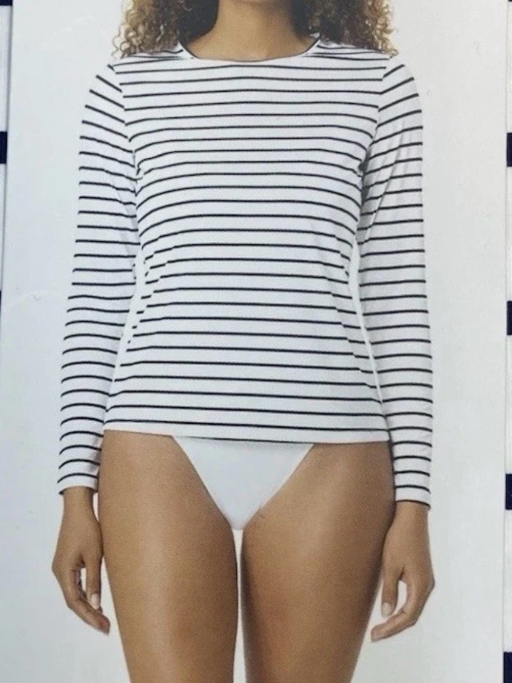 NWT Size S  Land's End Women's Striped Sun Tee SPF Rash Guard